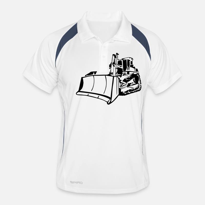 Planierraupe / Raupe / Bagger - Männer Polo atmungsaktiv - Weiß/Navy