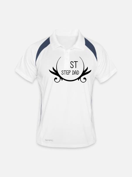 Best Step Dad - Polo respirant Homme - blanc/marine - Devant