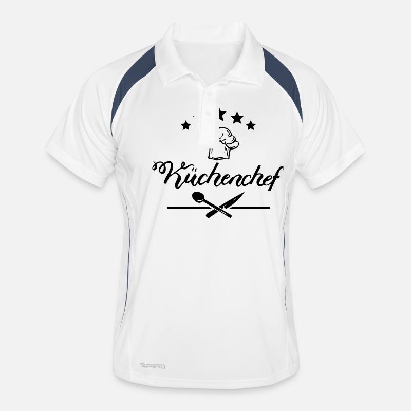 Küchenchef 5 Sterne - Männer Polo atmungsaktiv - Weiß/Navy