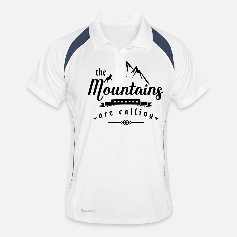mountains are calling design - Männer Polo atmungsaktiv - Weiß/Navy