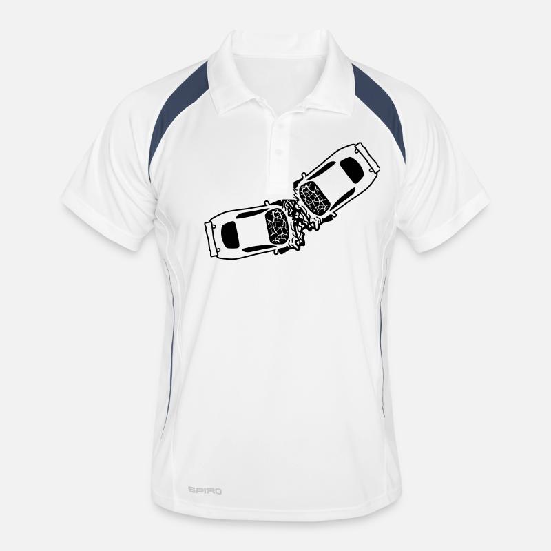 2 autos unfall crash totalschaden zerquetscht dell Männer Polo atmungsaktiv