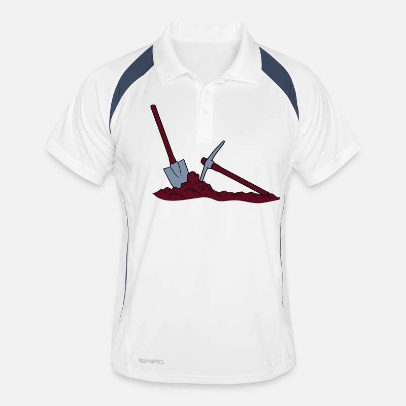 pickaxe dig hole heap shovel dig shovel pickaxe mi Men's Polo breathable