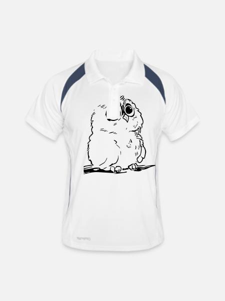Niedliche Eule - Männer Polo atmungsaktiv - Weiß/Navy - Vorne