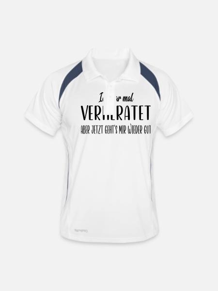 I used to be married - Men's Polo breathable - white/navy - Front