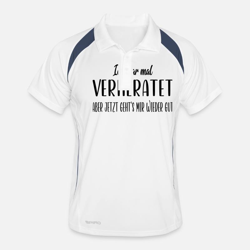 Ich war mal verheiratet - Männer Polo atmungsaktiv - Weiß/Navy