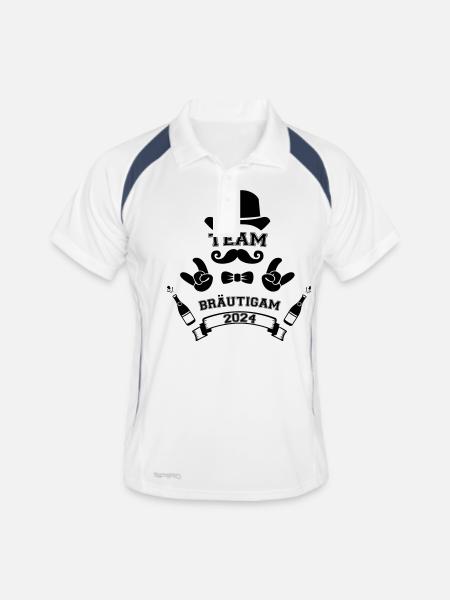 Équipe Groom 2024 - Polo respirant Homme - blanc/marine - Devant