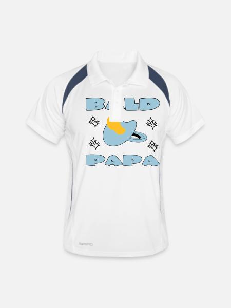 BALD PAPA - Men's Polo breathable - white/navy - Front