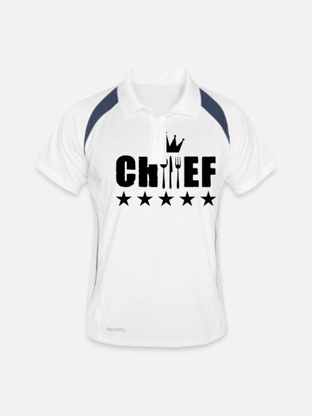 Chef Chef - Polo respirant Homme - blanc/marine - Devant