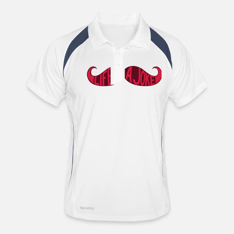 Schnurrbart - Das Leben ist ein Witz Männer Polo atmungsaktiv