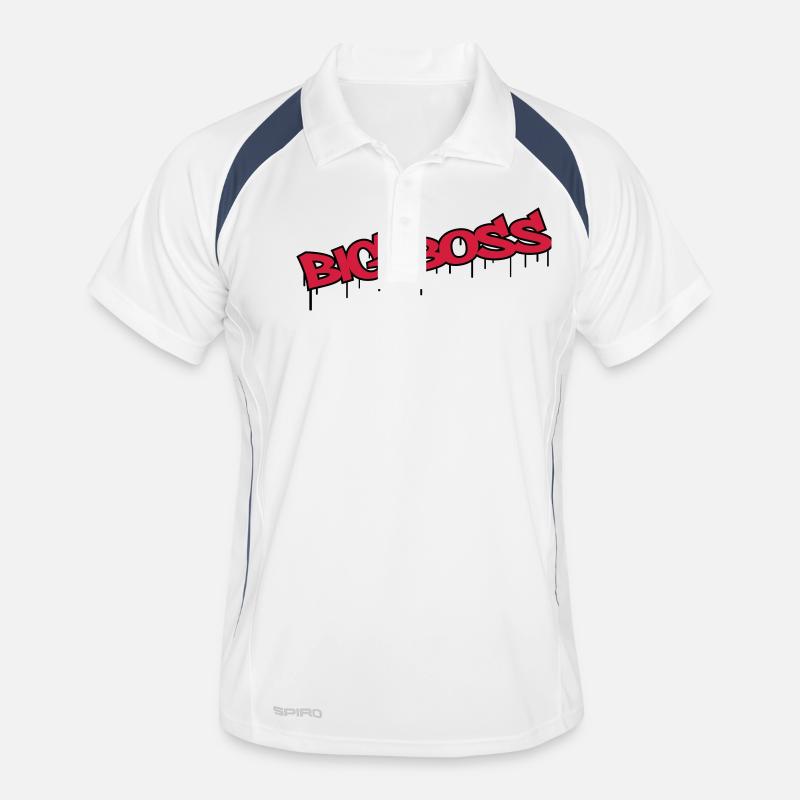 Big Boss - Männer Polo atmungsaktiv - Weiß/Navy