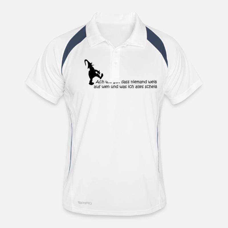 achwiegut - Männer Polo atmungsaktiv - Weiß/Navy
