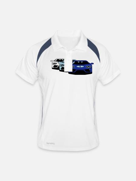 Course de voiture de sport de voiture art - Polo respirant Homme - blanc/marine - Devant
