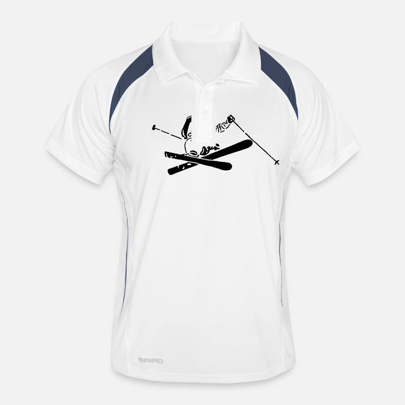 Freeride - Männer Polo atmungsaktiv - Weiß/Navy