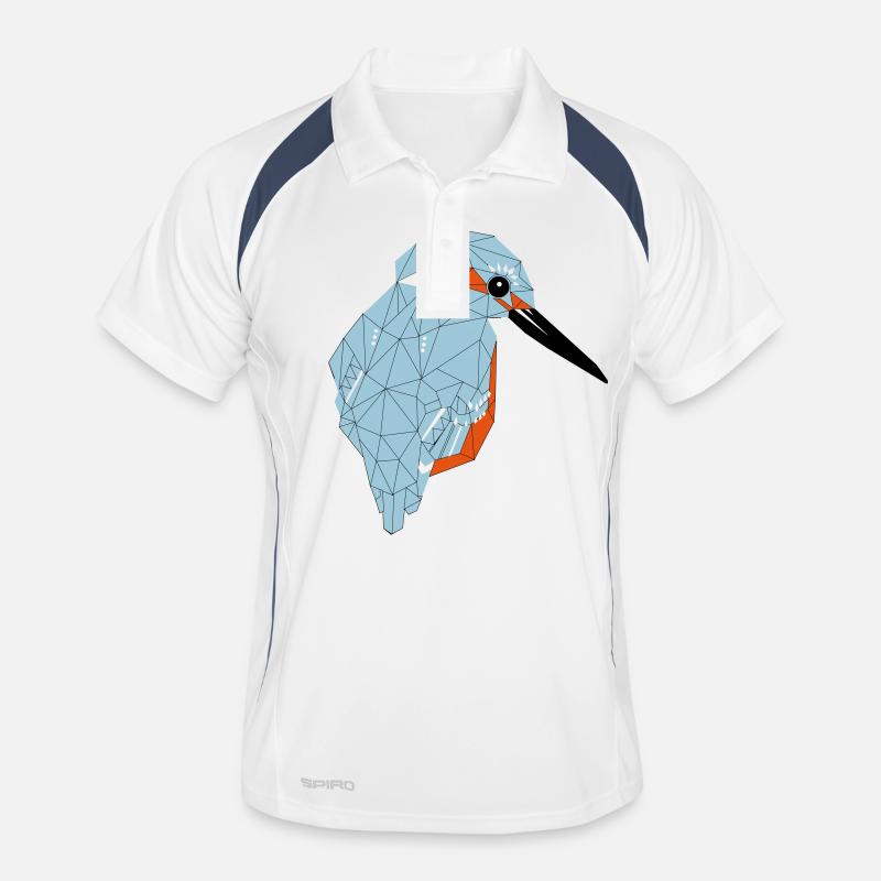 Eisvogel - Männer Polo atmungsaktiv - Weiß/Navy