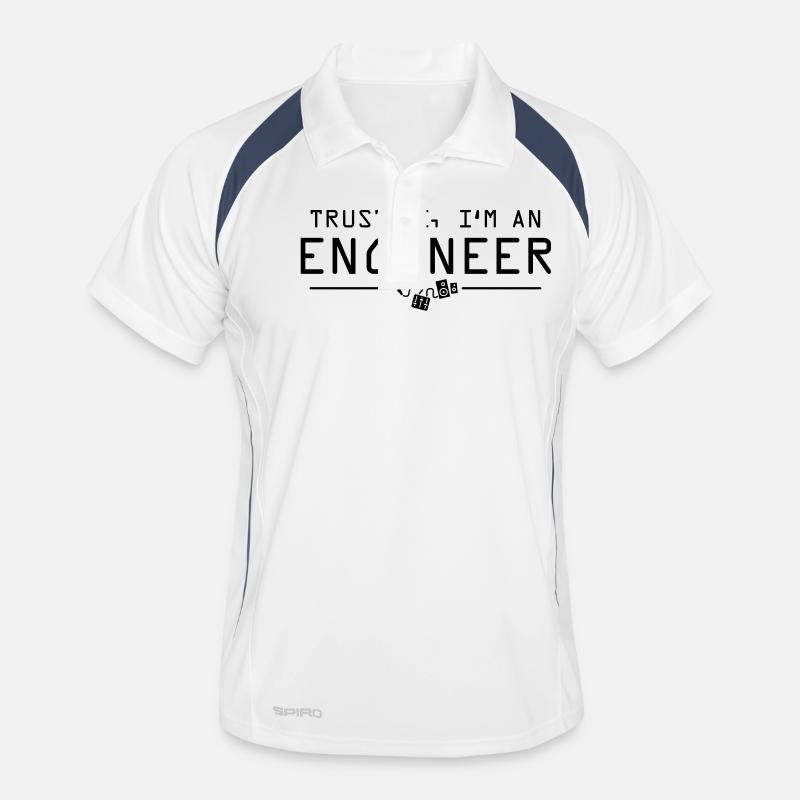Trust me I'm an engineer - Men's Polo breathable - white/navy