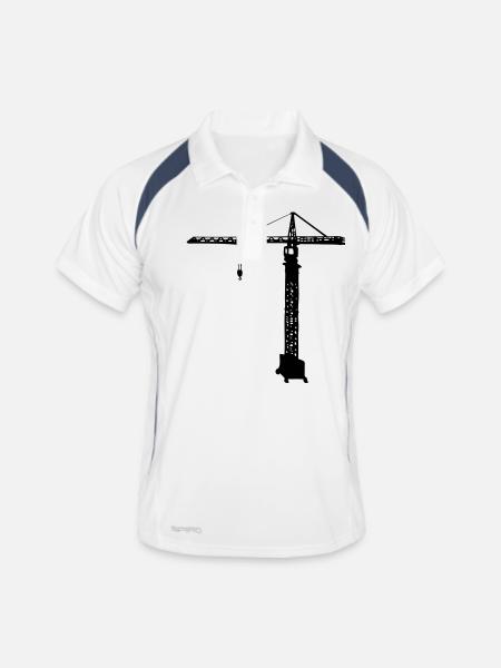 tower crane construction crane - Men's Polo breathable - white/navy - Front