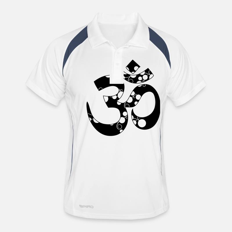 Ohm Symbol - Männer Polo atmungsaktiv - Weiß/Navy