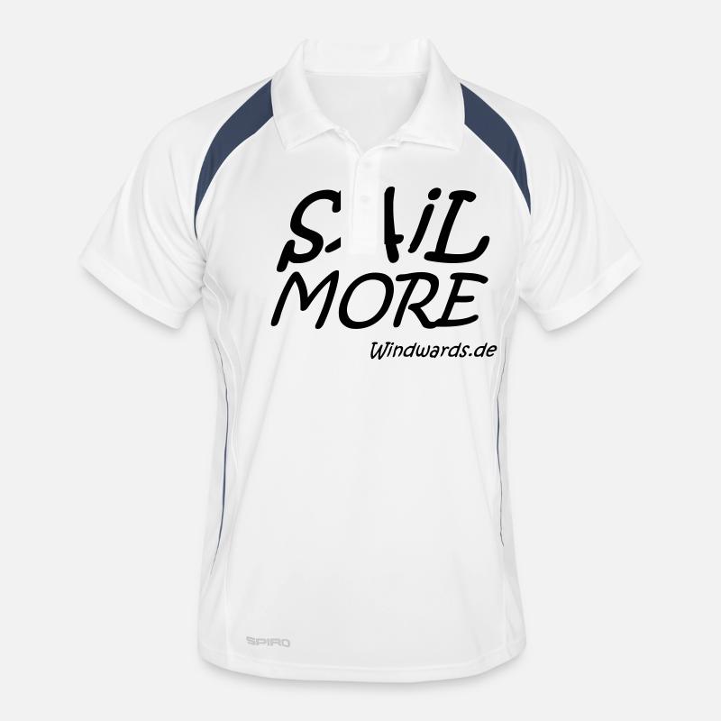 sail more work less motivational - Men's Polo breathable - white/navy