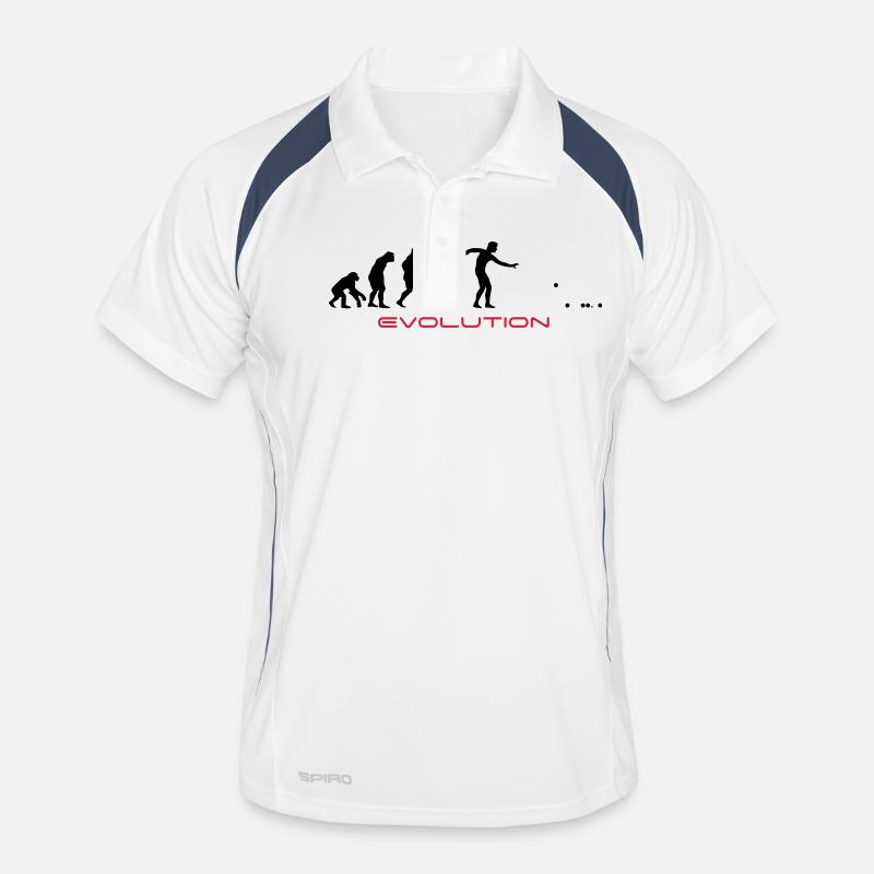 Egg yolk Pétanque T-shirts - Men's Polo breathable - white/navy