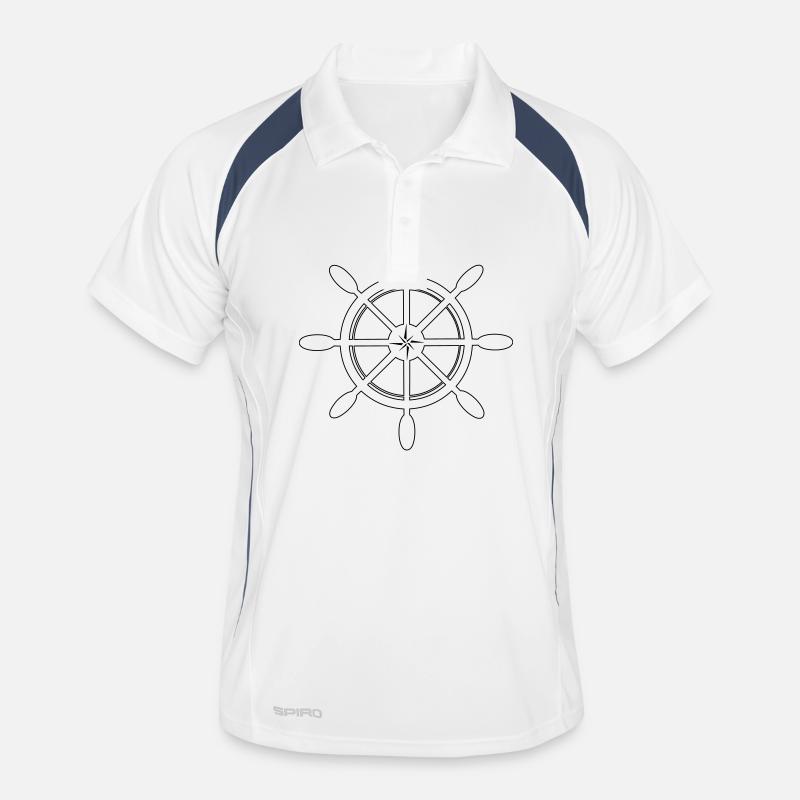 Schiffssteuerrad /Schiffsrad mit Himmelsrichtungen Männer Polo atmungsaktiv