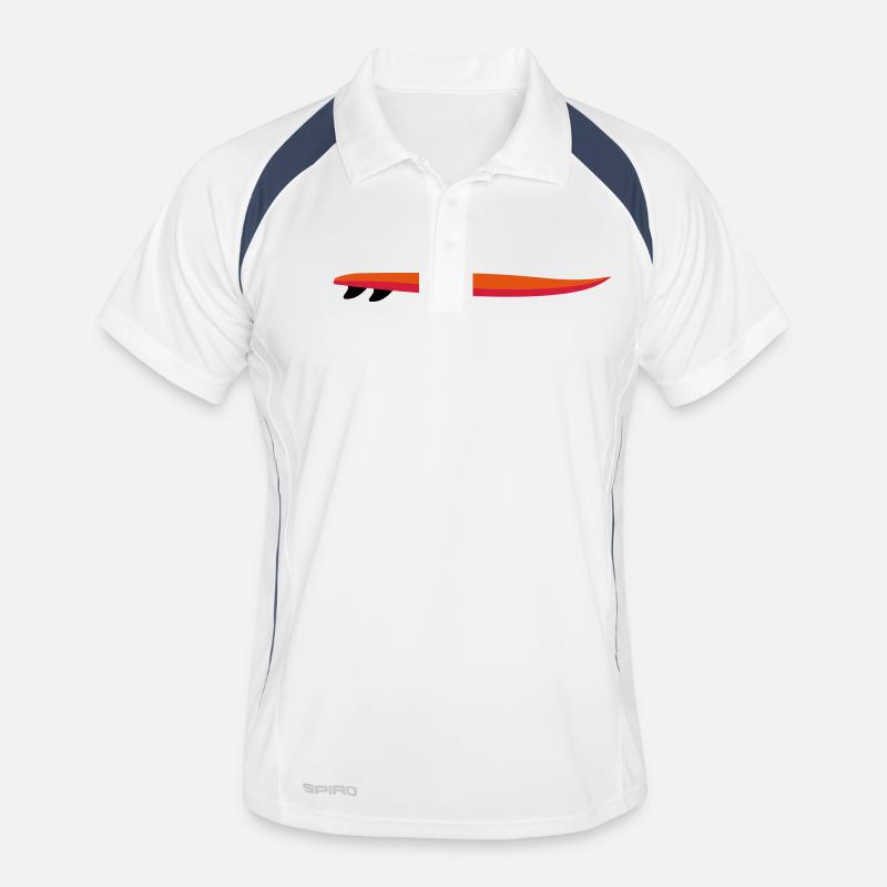 SURFING - Männer Polo atmungsaktiv - Weiß/Navy