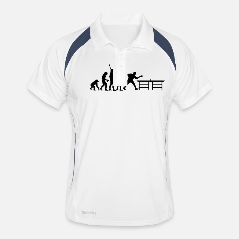 evolution_table_tennis_a - Männer Polo atmungsaktiv - Weiß/Navy
