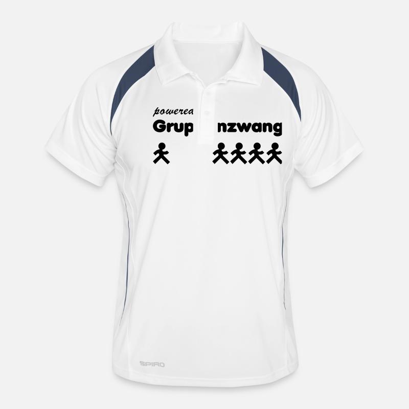 Gruppenzwang - Männer Polo atmungsaktiv - Weiß/Navy