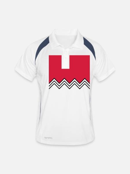 twinpeaks - Männer Polo atmungsaktiv - Weiß/Navy - Vorne
