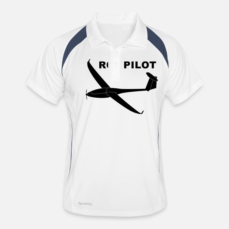 rc - pilot - Männer Polo atmungsaktiv - Weiß/Navy
