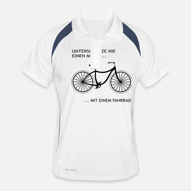Never underestimate a man ... with a bicycle. Men's Polo breathable