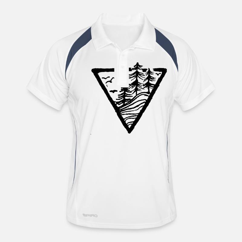 Trees - Männer Polo atmungsaktiv - Weiß/Navy