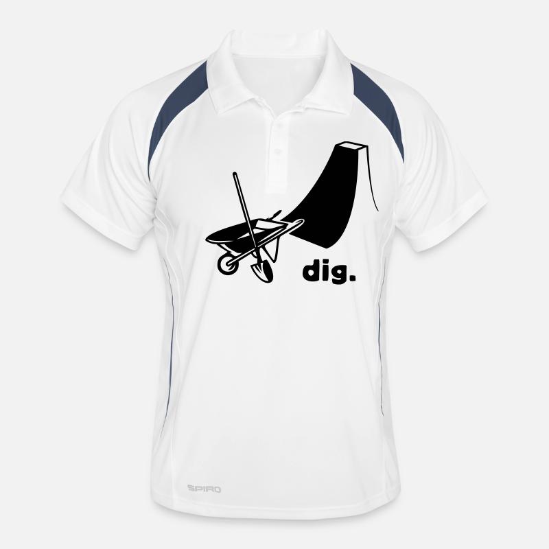 dig - Männer Polo atmungsaktiv - Weiß/Navy