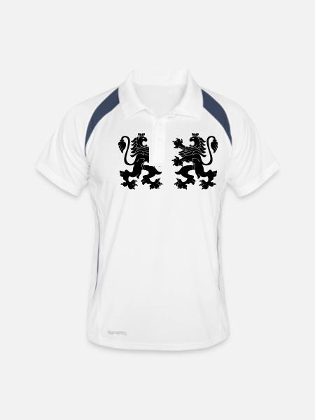Lions - Männer Polo atmungsaktiv - Weiß/Navy - Vorne