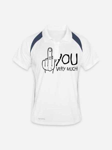 fuck you very much - Polo respirant Homme - blanc/marine - Devant