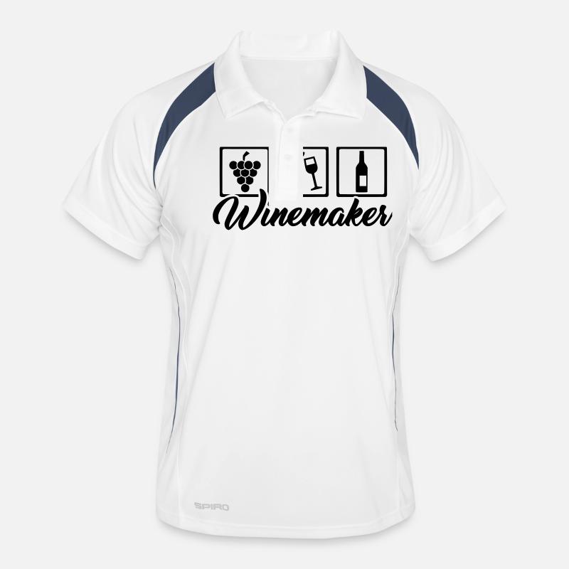 Winzer - Männer Polo atmungsaktiv - Weiß/Navy