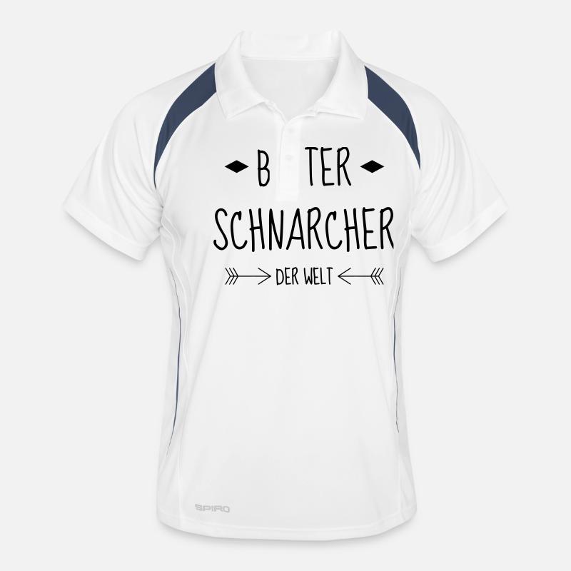 Schnarchen / Schnarcher / Schlaf / Schnarcherin - Männer Polo atmungsaktiv - Weiß/Navy
