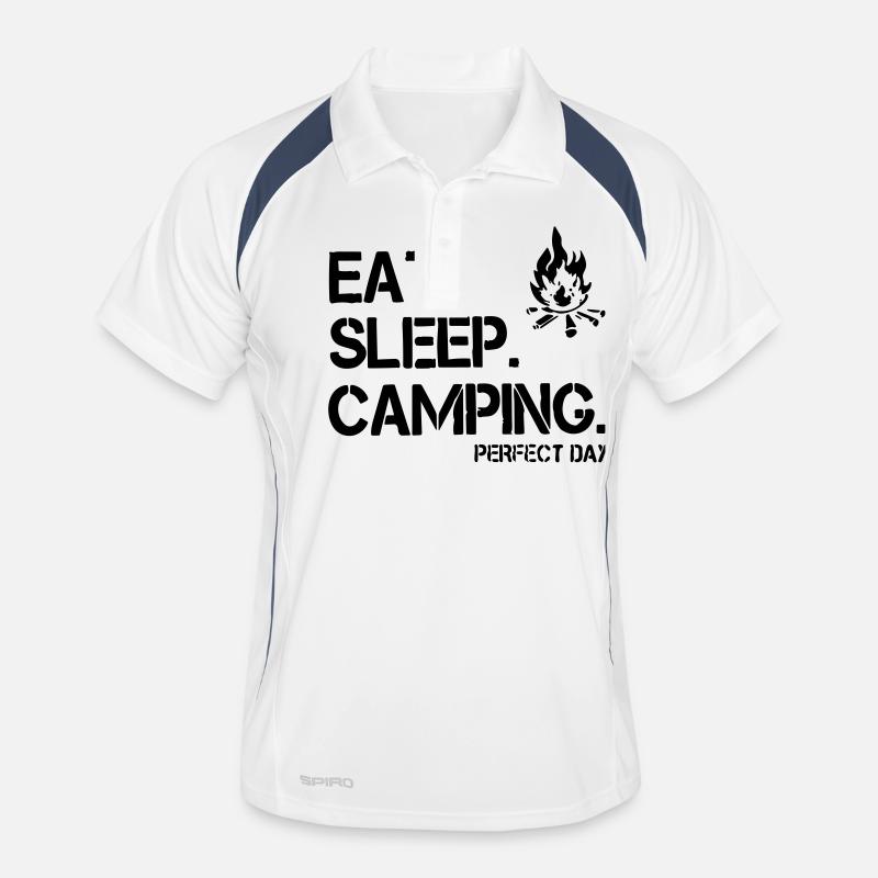 Essen, Schlafen, Camping Männer Polo atmungsaktiv