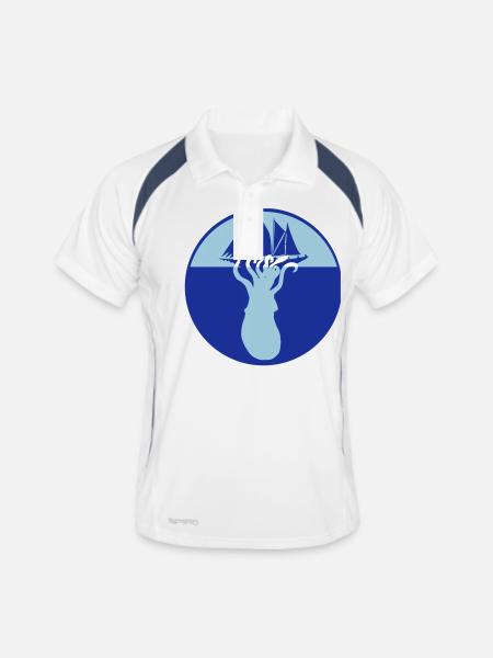 Octopus Ship Attack Voilier Voilier Monster - Polo respirant Homme - blanc/marine - Devant
