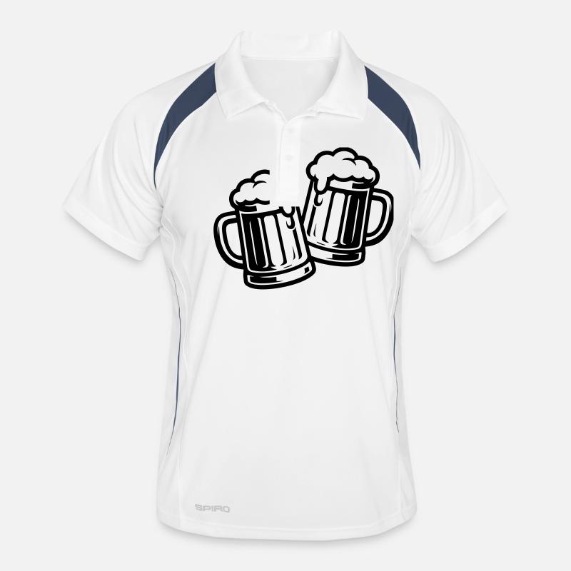 Beer toasting beer mug drinking Men's Polo breathable