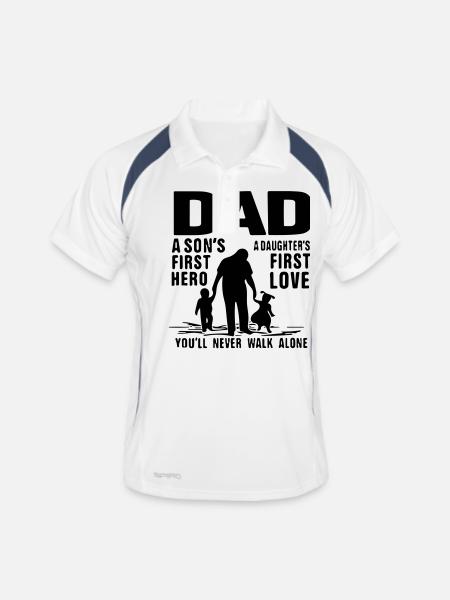 dad a son's first hero a daughter's first love - Men's Polo breathable - white/navy - Front