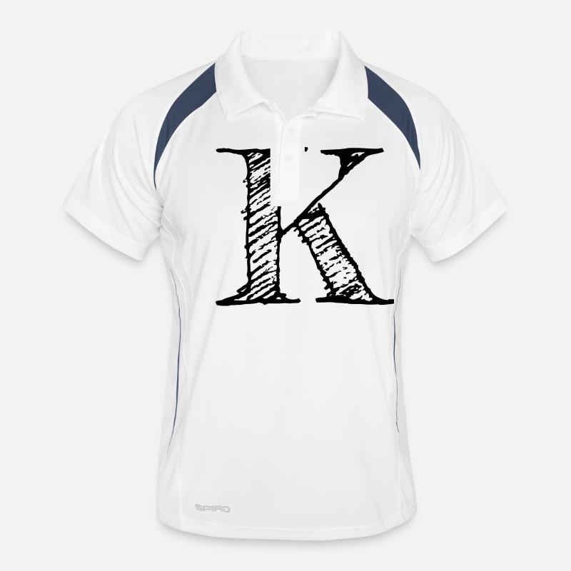 K - Men's Polo breathable - white/navy
