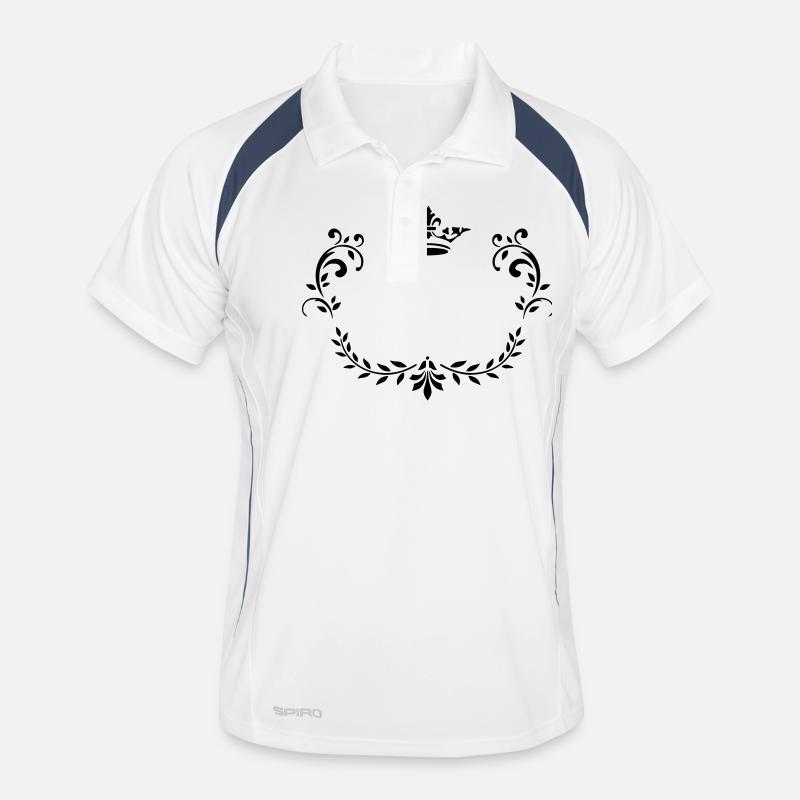 Krone - Männer Polo atmungsaktiv - Weiß/Navy