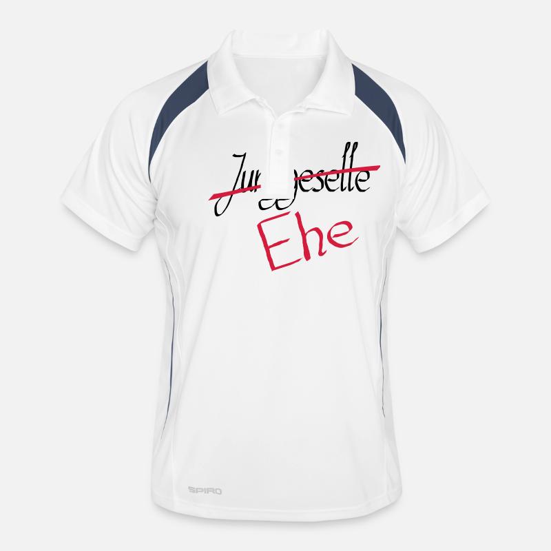 junggeselle 2 - Männer Polo atmungsaktiv - Weiß/Navy