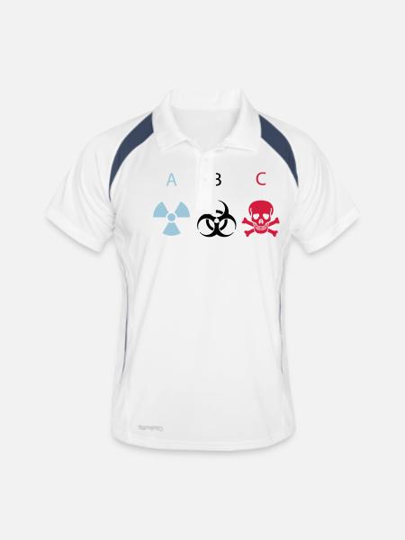 ABC - atomique, biologique et chimique - Polo respirant Homme - blanc/marine - Devant
