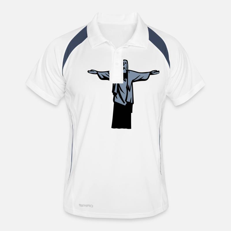 christ redeemer statue rio janeiro Men's Polo breathable