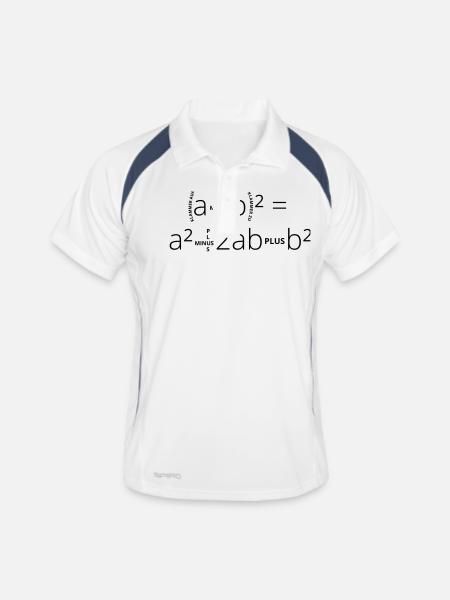Binomische Formeln - Männer Polo atmungsaktiv - Weiß/Navy - Vorne