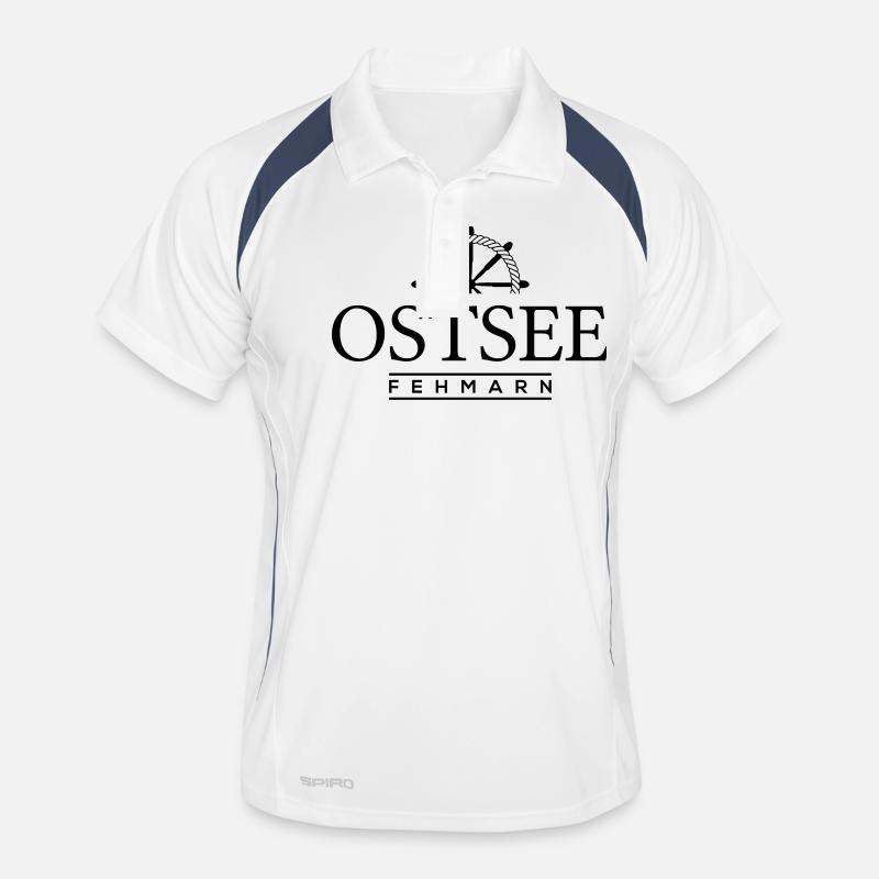 Fehmarn - Männer Polo atmungsaktiv - Weiß/Navy