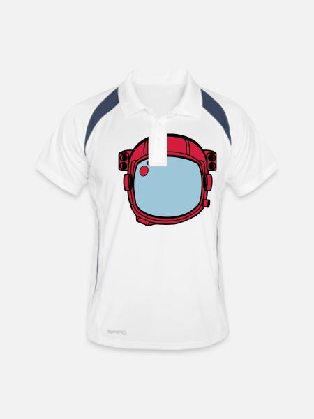 Astronaut Helmet - Men's Polo breathable - white/navy - Front