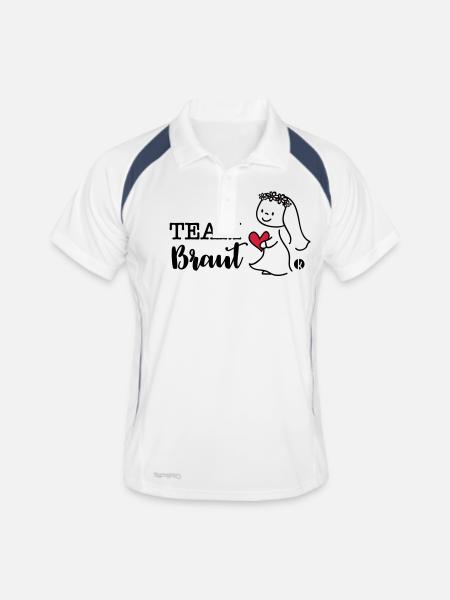 Braut mit Herz - Junggesellinnenabschied - - Polo respirant Homme - blanc/marine - Devant