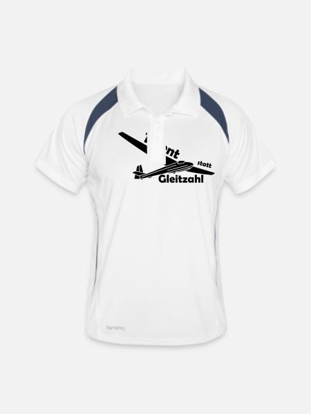 talent statt gleitzahl ka8 - Männer Polo atmungsaktiv - Weiß/Navy - Vorne